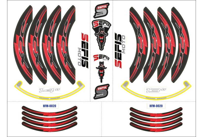 SEFIS PREMIUM ST 1 two-part stickers for wheels - Honda PCX 125