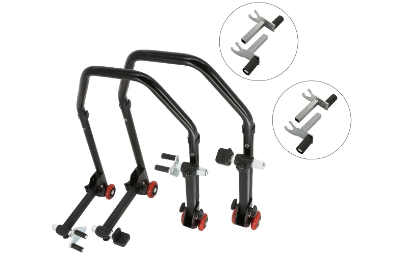 SEFIS D20 foldable motorcycle stand front and rear set - 2in1/2in1 for a motorcycle