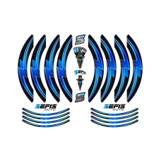 SEFIS PREMIUM ST 1 two-part stickers for wheels - blue SEFIS PREMIUM ST 1 two-part stickers for wheels - blue