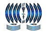 SEFIS PREMIUM ST 1 two-part stickers for wheels - blue for a motorcycle