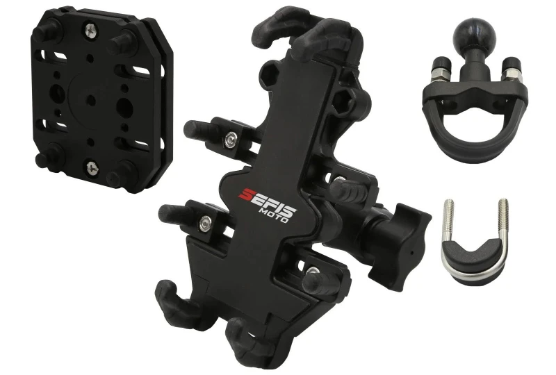SEFIS SPINE T full metal phone holder with socket and anti-shock adapter for BMW R1200GS for a motorcycle