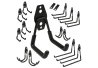 SEFIS metal wall hook set 14pcs to the garage workshop