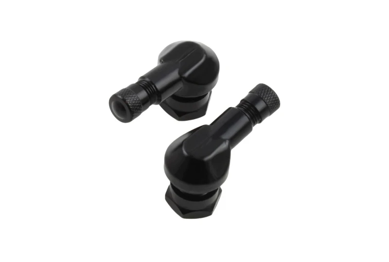 SEFIS aluminum 11.3mm curved valves - black for a motorcycle