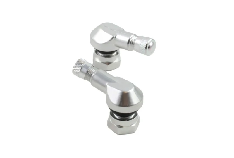 SEFIS aluminum 11.3mm curved valves - silver for a motorcycle