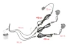 SEFIS extension cable 90cm for auxilary lights for a motorcycle
