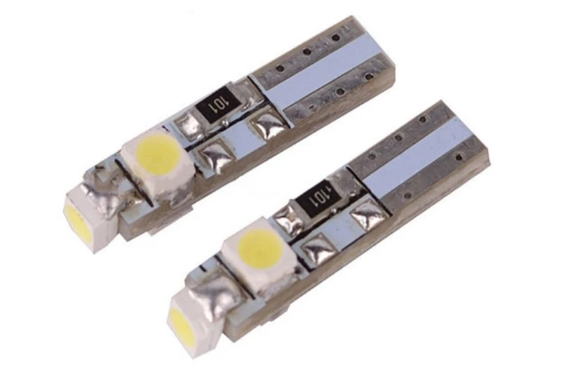 LED bulb T5 3528 3SMD for dashboard backlight - white with a hint of blue 2pc for the car