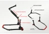 SEFIS M20 folding front head lift paddock stand and rear paddock stand set - hooks