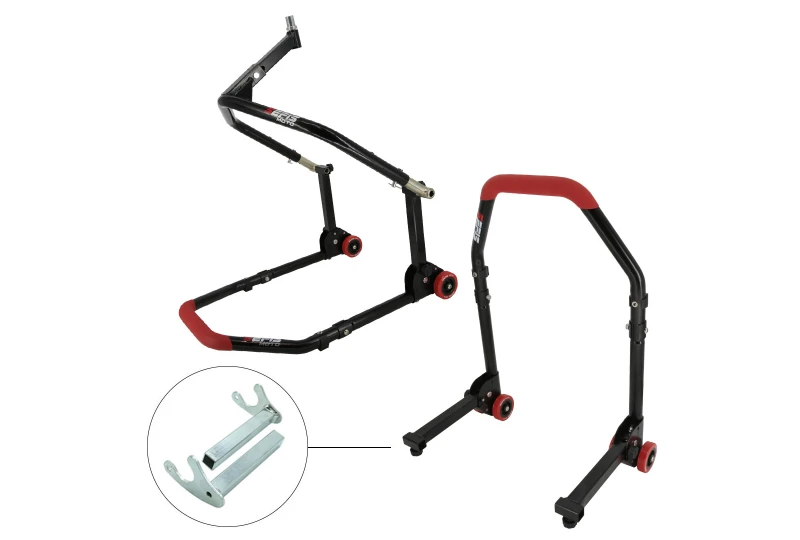 SEFIS M20 folding front head lift paddock stand and rear paddock stand set - hooks