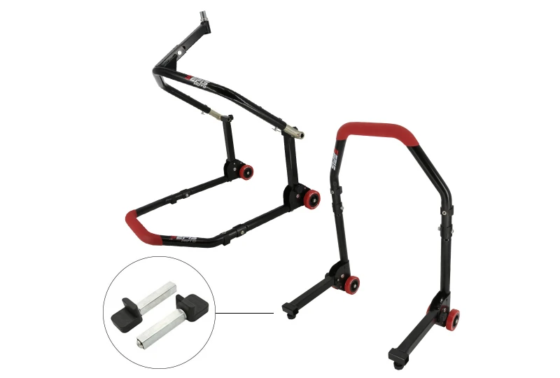 SEFIS M20 folding front head lift paddock stand and rear paddock stand set - paddles