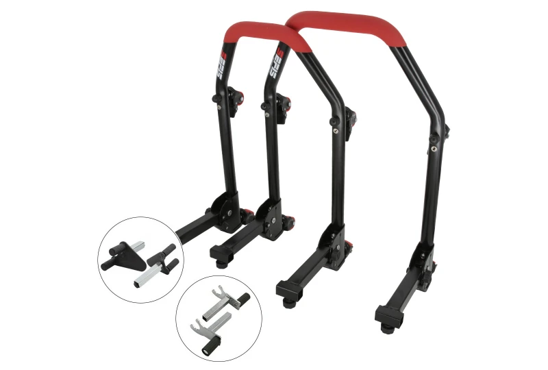 SEFIS M20U foldable mobile universal motorcycle stand front and rear set - 2in1 / forks