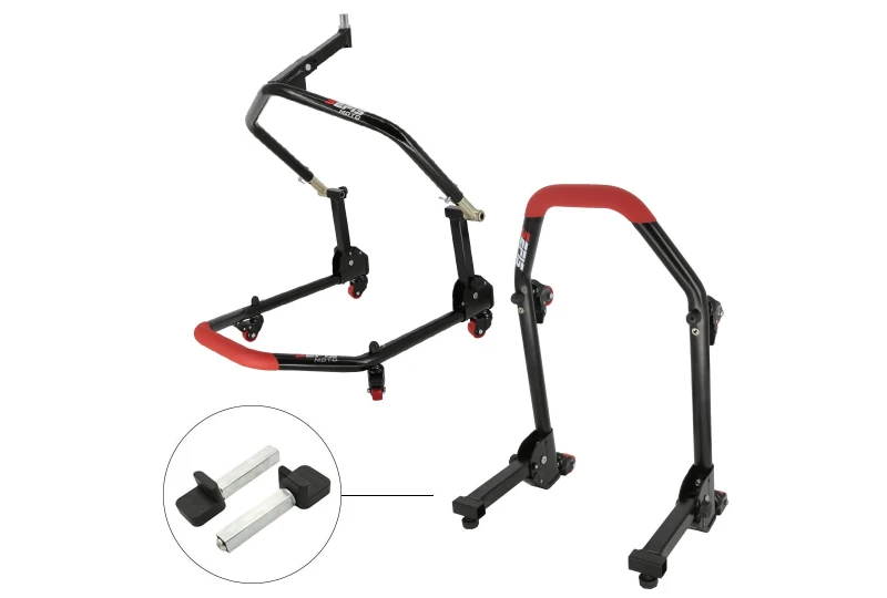 SEFIS M20U folding mobile front head lift paddock stand and rear paddock stand set - paddles