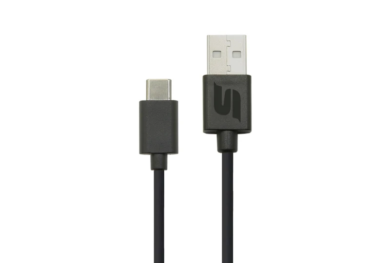 SEFIS charging data cable with USB-A and USB-C connectors 29cm black for a motorcycle