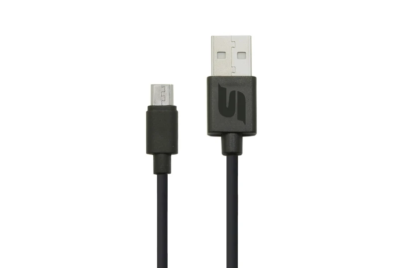 SEFIS charging data cable with USB-A and Micro-USB connectors 29cm black for a motorcycle