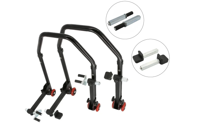 SEFIS D20 foldable motorcycle stand front and rear set - single / paddles for a motorcycle