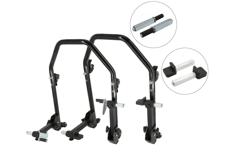 SEFIS D20U foldable mobile motorcycle stand front and rear set Single / Standard for a motorcycle