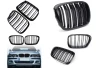 Front grill mask Double-line BMW 5 E39 1997-2003 FACELIFT black on the car