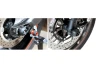Front and rear fork wheel frame slider crash protector for Honda CBR900RR for a motorcycle