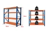 Metal shelf rack 200x200x60 load capacity 1200kg orange-blue 