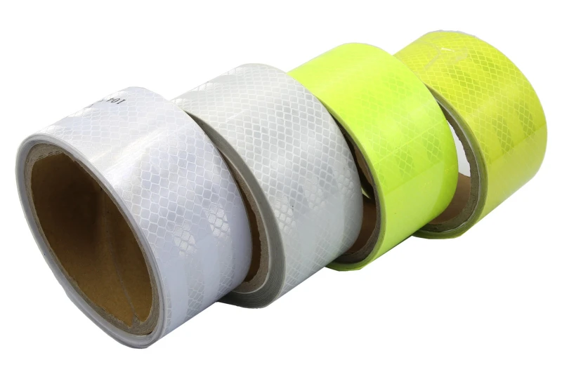 Reflective adhesive tapes 4 pcs - silver / fluo 