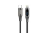 SEFIS fast charging data cable with display and USB-C and Lightning connectors 20W 1.5m black for the car