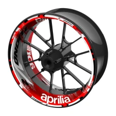SEFIS one-piece wheel decals Aprilia Tuono V2 grey-red SEFIS one-piece wheel decals Aprilia Tuono V2 grey-red