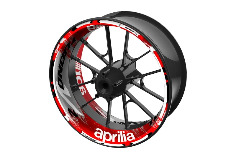 SEFIS one-piece wheel decals Aprilia Tuono V2 grey-red