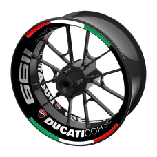 SEFIS one-piece wheel decals DUCATI Corse 1199 black