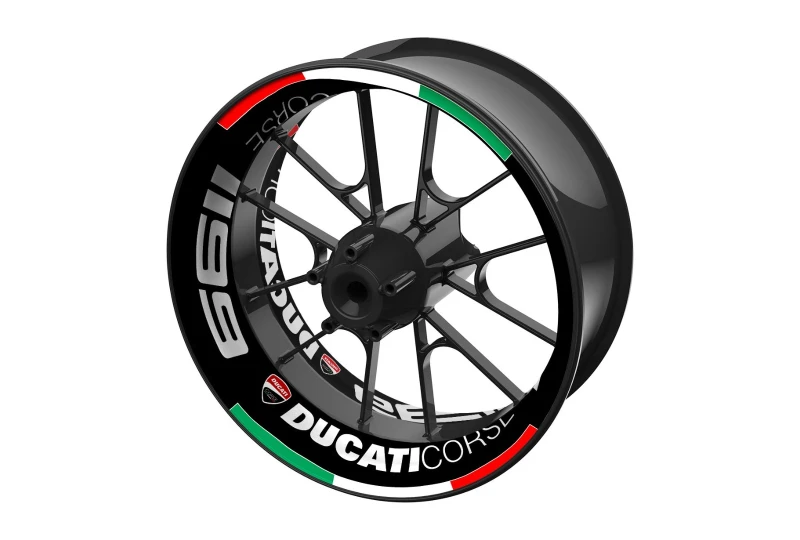 SEFIS one-piece wheel decals DUCATI Corse 1199 black