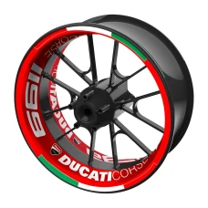 SEFIS one-piece wheel decals DUCATI Corse 1199 red