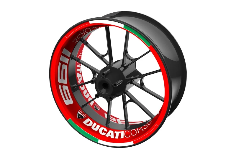 SEFIS one-piece wheel decals DUCATI Corse 1199 red