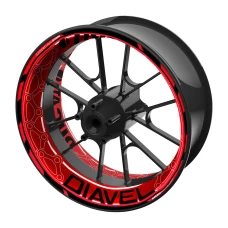 SEFIS one-piece wheel decals DUCATI Diavel black-red