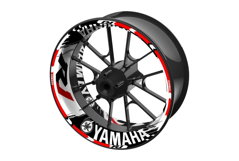 SEFIS one-piece wheel decals YAMAHA YZF-R1 black-white