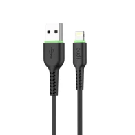 SEFIS charging data cable GR with connectors USB-A and Lightning 1m black 