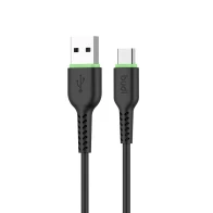 SEFIS charging data cable GR with connectors USB-A and USB-C 1m black 