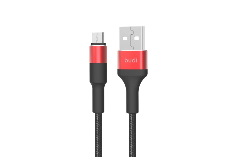 SEFIS Premium-RD charging data cable with USB-A and Micro-SUB connectors 1m black-red