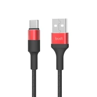 SEFIS Premium-RD charging data cable with USB-A and USB-C connectors 1m black-red