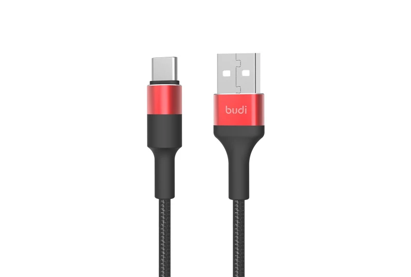 SEFIS Premium-RD charging data cable with USB-A and USB-C connectors 1m black-red