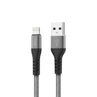 SEFIS Premium charging and data cable with USB-A and Lightning connectors silver 2m