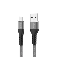 SEFIS Premium charging and data cable with USB-A and Micro-USB connectors silver 2m