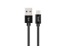 SEFIS charging data cable with USB-A and Micro-USB connectors 1m black with braid