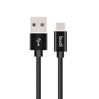 SEFIS charging data cable with USB-A and USB-C connectors 1m black with braid