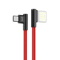 SEFIS charging data cable with rotated USB-A and Micro-USB connectors 1m red