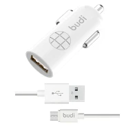 SEFIS USB car recharger for mobile devices 12W 2.4A 5V with Micro-USB cable 1,2m white