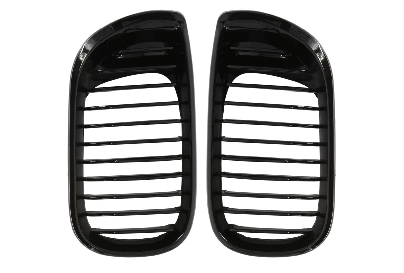 Front grill mask single BMW 3 E46 2001-2006 FACELIFT black on the car