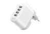 SEFIS fast socket charger with foldable pins 4x USB (2x USB 2.4A 5V + 2x USB 1A 5V) for the car