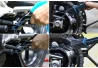 SEFIS 360 motorcycle chain brush for a motorcycle