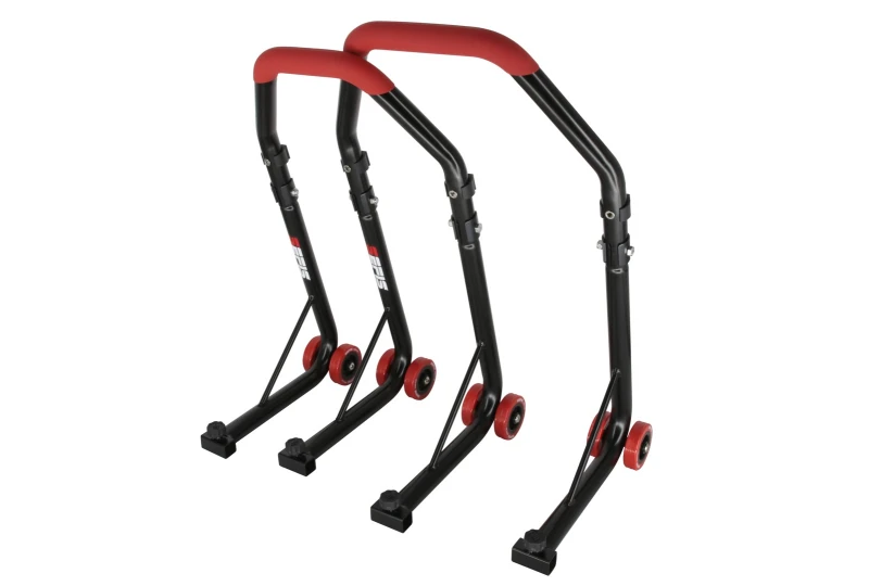 SEFIS D18 front and rear motorcycle stand set - red for a motorcycle