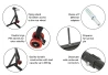SEFIS D22 rear stand for flying bike storage - left-hand side and D18 universal front motorcycle stand set for a motorcycle
