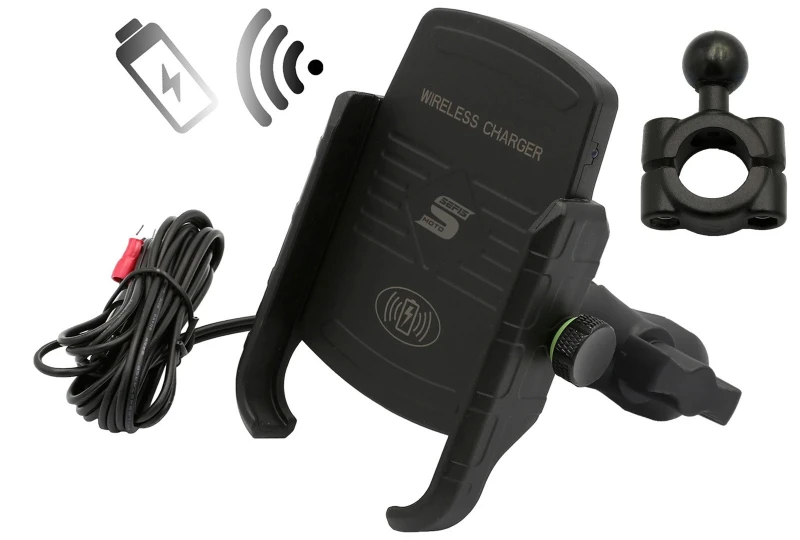 SEFIS EW 2 phone holder with wireless charging with R-Ball adapter for a motorcycle