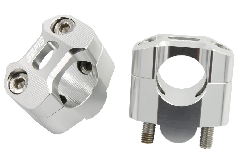 SEFIS Flat 22 handlebar riser 28,6mm - silver for a motorcycle